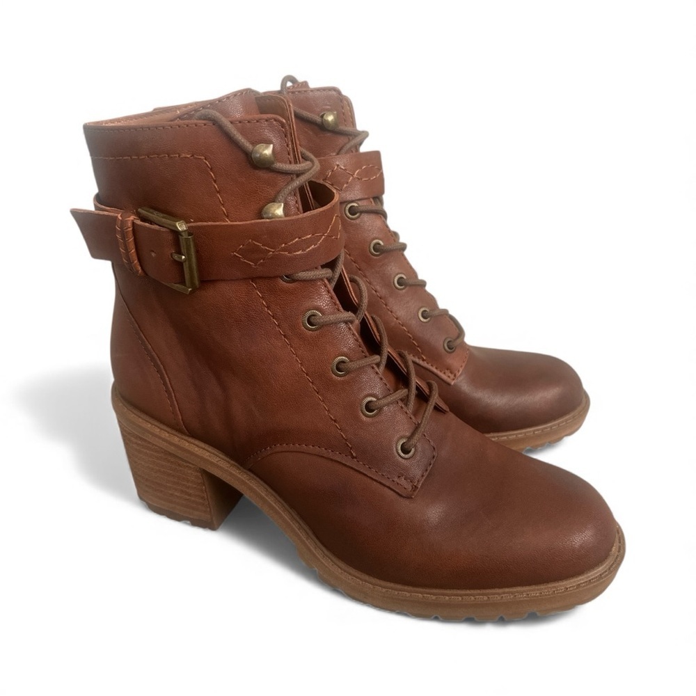 Zodiac Brown Leather Ankle Boots Size 10 - Picture 4 of 12